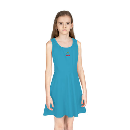 Girls' Turquoise Sleeveless Sundress (AOP)