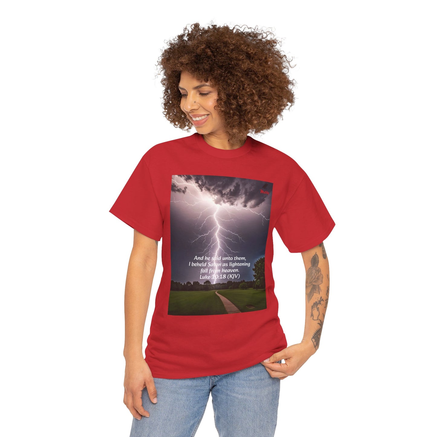 Lightning Style Satan's Fall Unisex Heavy Cotton Tee