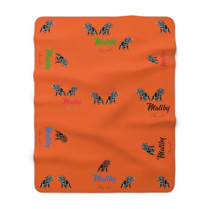 Matiby Lion Orange Sherpa Fleece Blanket