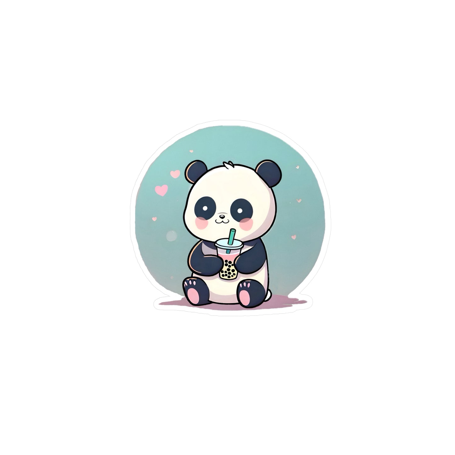 Panda With Boba Kiss-Cut Vinyl Decals