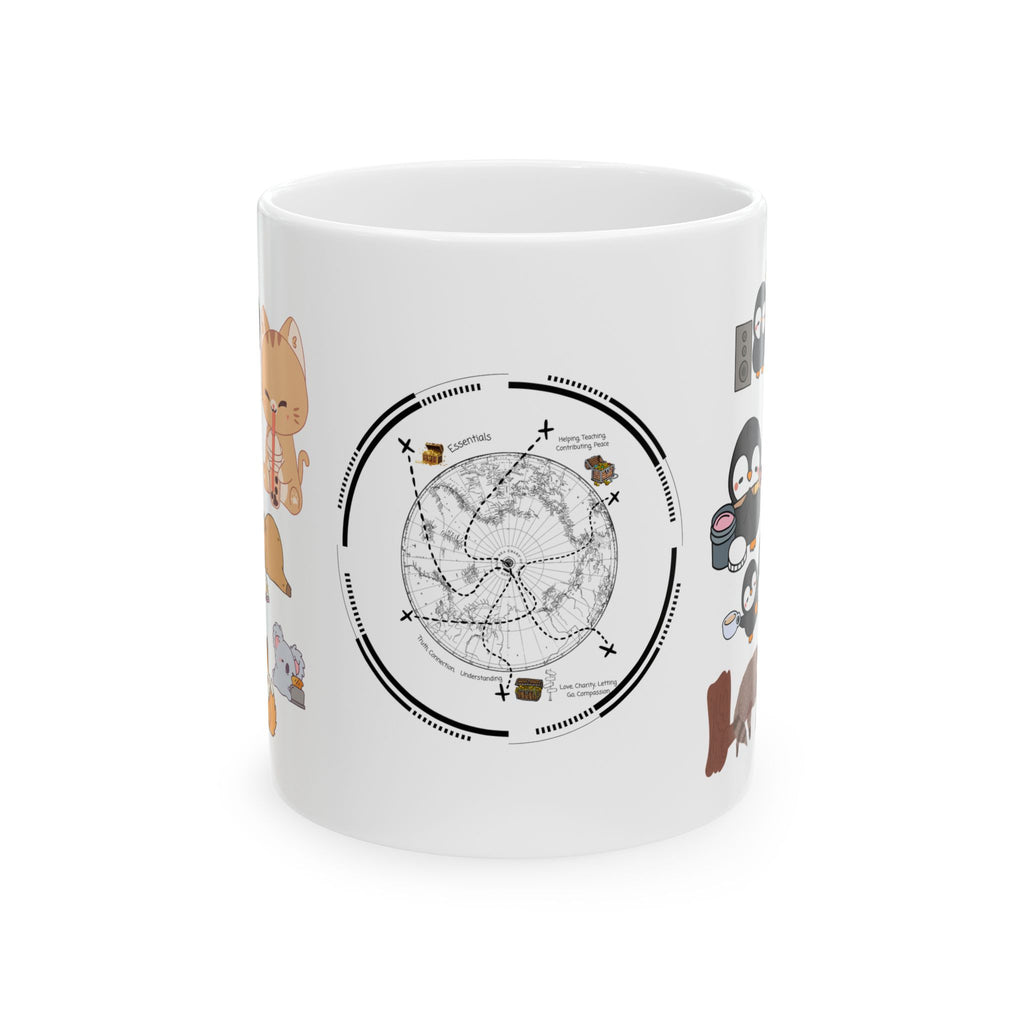 Playful & Cute Pets Decor #4 White Ceramic Mug — Adorable Animals To Brighten Your Day Cup (11oz & 15oz)