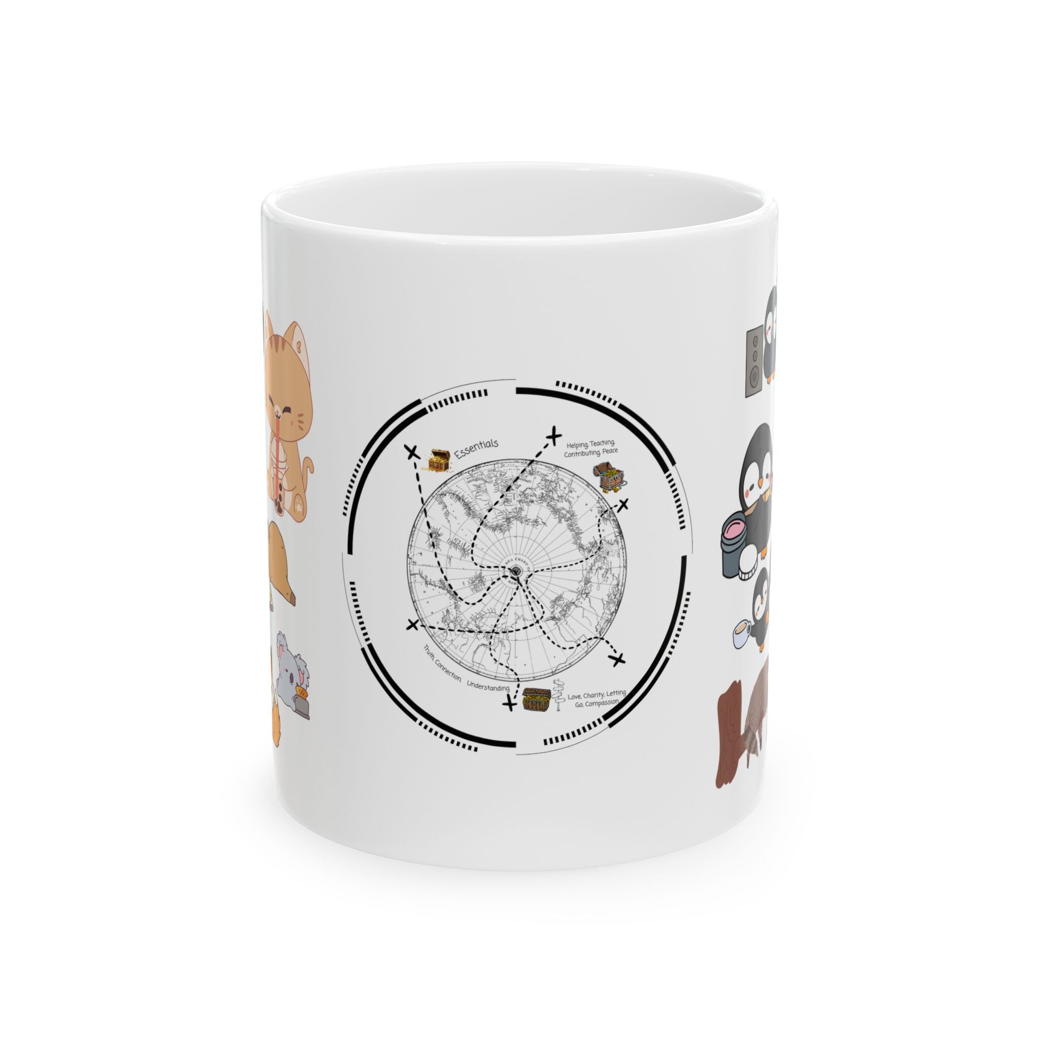 Playful & Cute Pets Decor #4 White Ceramic Mug — Adorable Animals To Brighten Your Day Cup (11oz & 15oz)