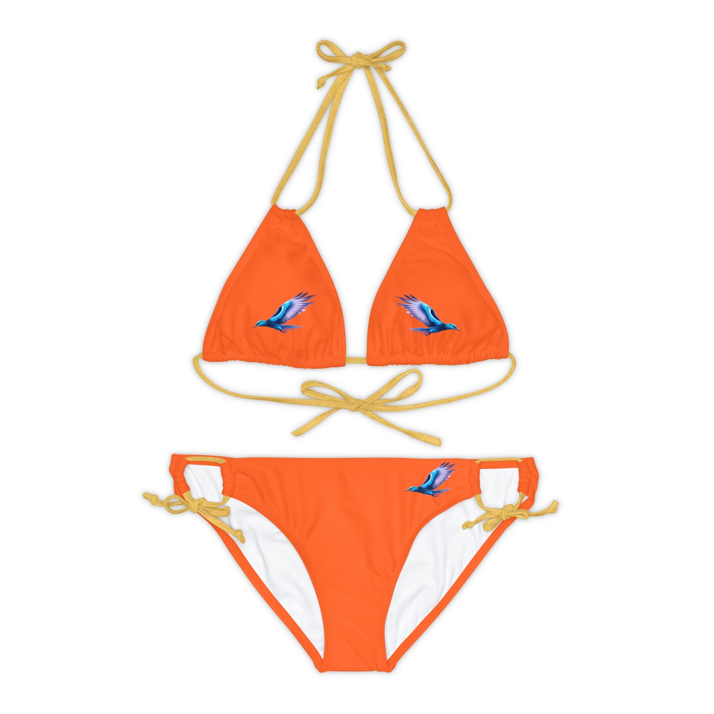 Orange Strappy Bikini Set (AOP)