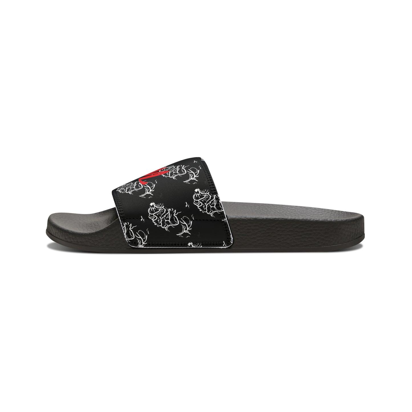 Matiby Lion Men's Black PU Slide Sandals