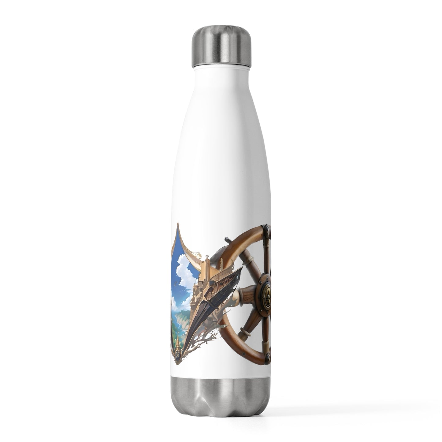 Nautical Helm 20oz Insulated Bottle, White