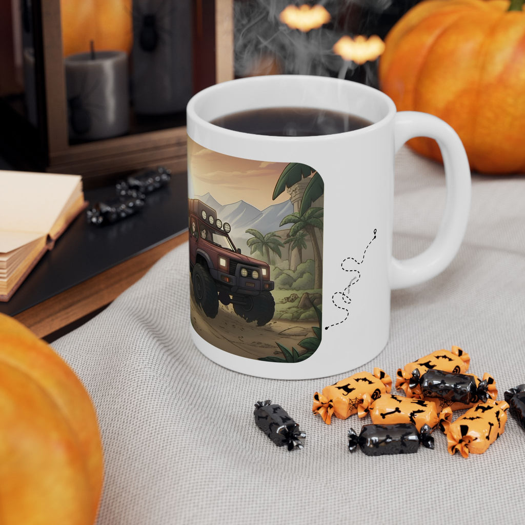 Adventure 4x4 Trucks #57, International Off-Road Haulers White Ceramic Mug — Find Your Path To The Essentials Cup (11oz & 15oz)