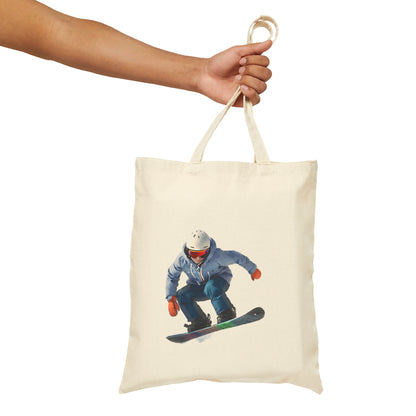 Snowboarding Cotton Canvas Tote Bag