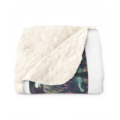 Artzy Scenic White Sherpa Fleece Blanket