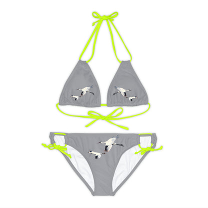 Grey Strappy Bikini Set (AOP)