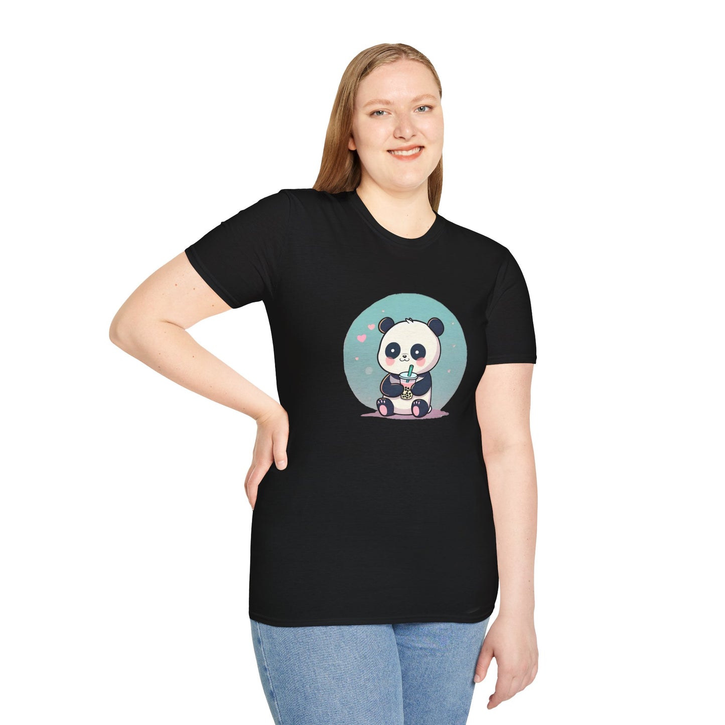 Panda With Boba Unisex Softstyle T-Shirt