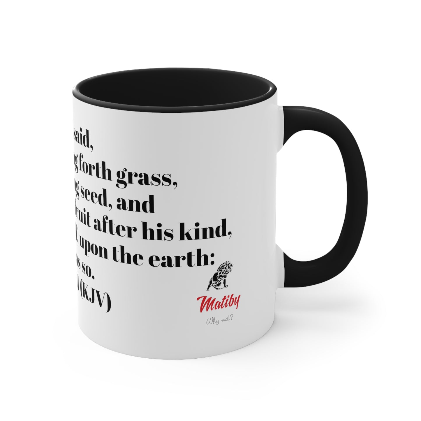 Bible Speaks Gen 1:11 Accent Mug, 11oz