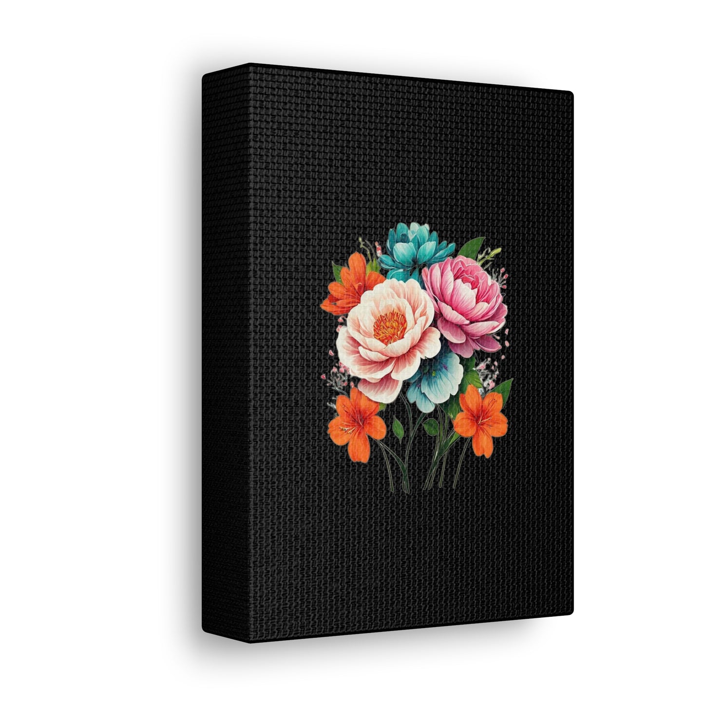 Floral Black Canvas Gallery Wraps