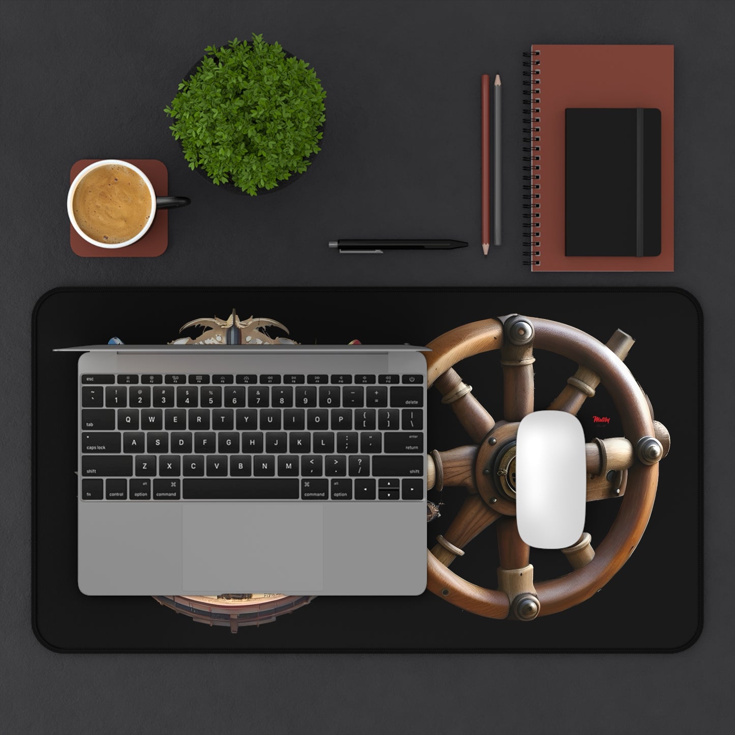 Nautical Desk Mat, Black