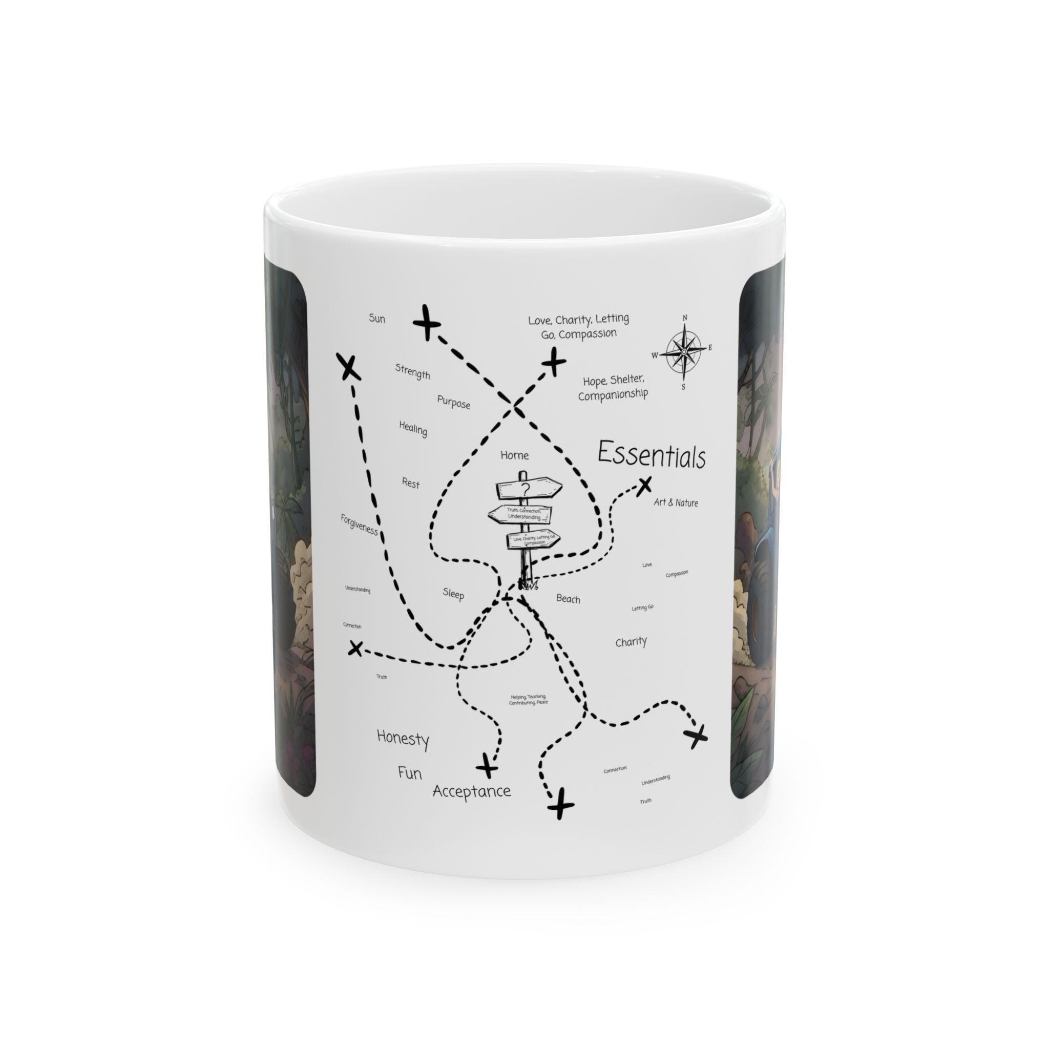 Adventure 4x4 Trucks #14, Farm Workers On The Go White Ceramic Mug — Find Your Path To The Essentials Cup (11oz & 15oz)