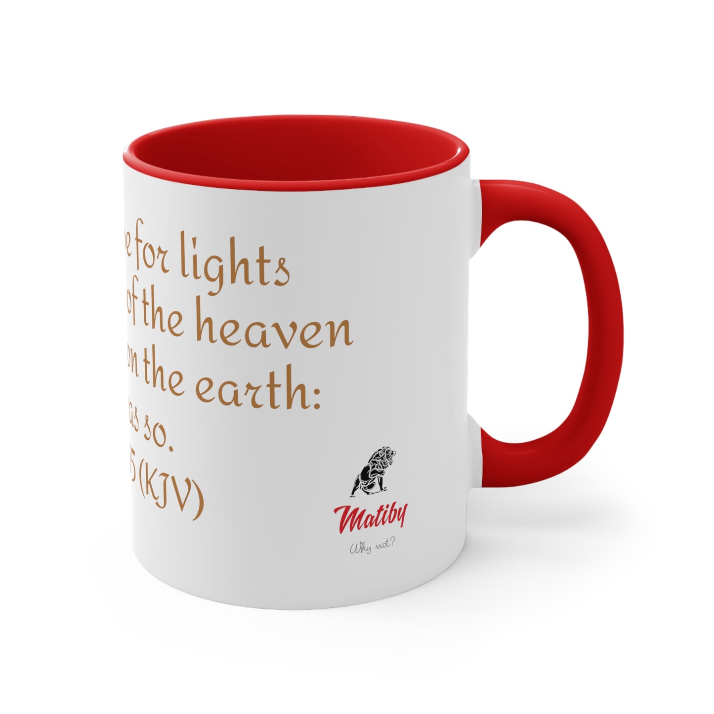 Bible Speaks Gen 1:15 Accent Mug, 11oz