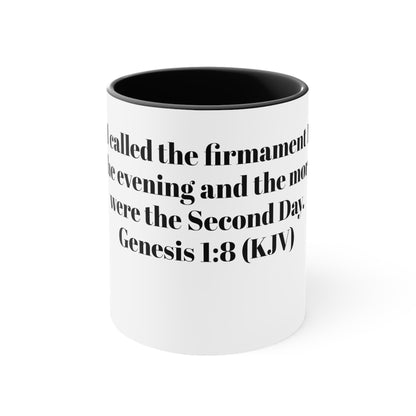 Bible Speaks Gen 1:8 Accent Mug, 11oz