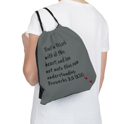 Bible Speaks Outdoor Drawstring Bag Dark Grey