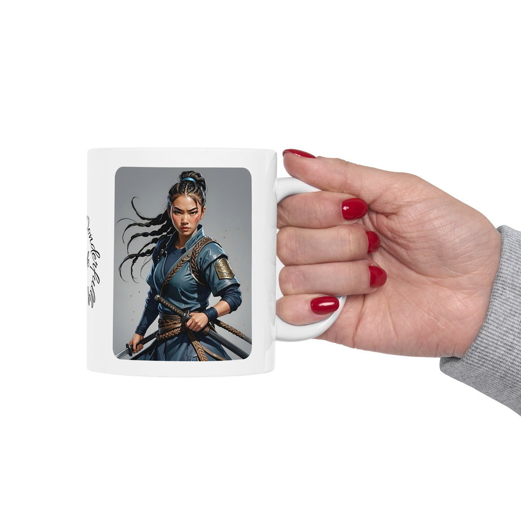 Gentle Woman of Valor #5 White Ceramic Mug - Fearfully & Wonderfully Made Tribute Cup (11oz/15oz)