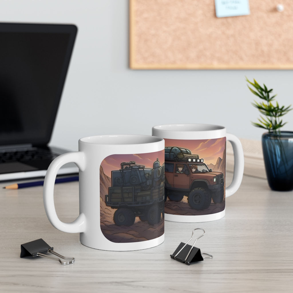 Adventure 4x4 Trucks #46, Outdoor Lovers White Ceramic Mug — Find Your Path To The Essentials Cup (11oz & 15oz)