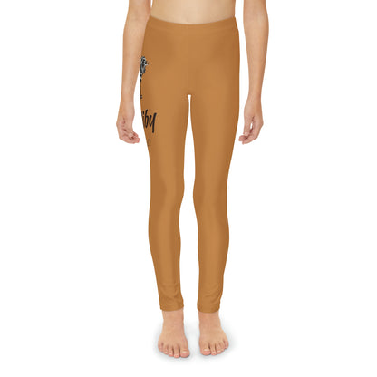 Youth Light Brown Full-Length Leggings (AOP)