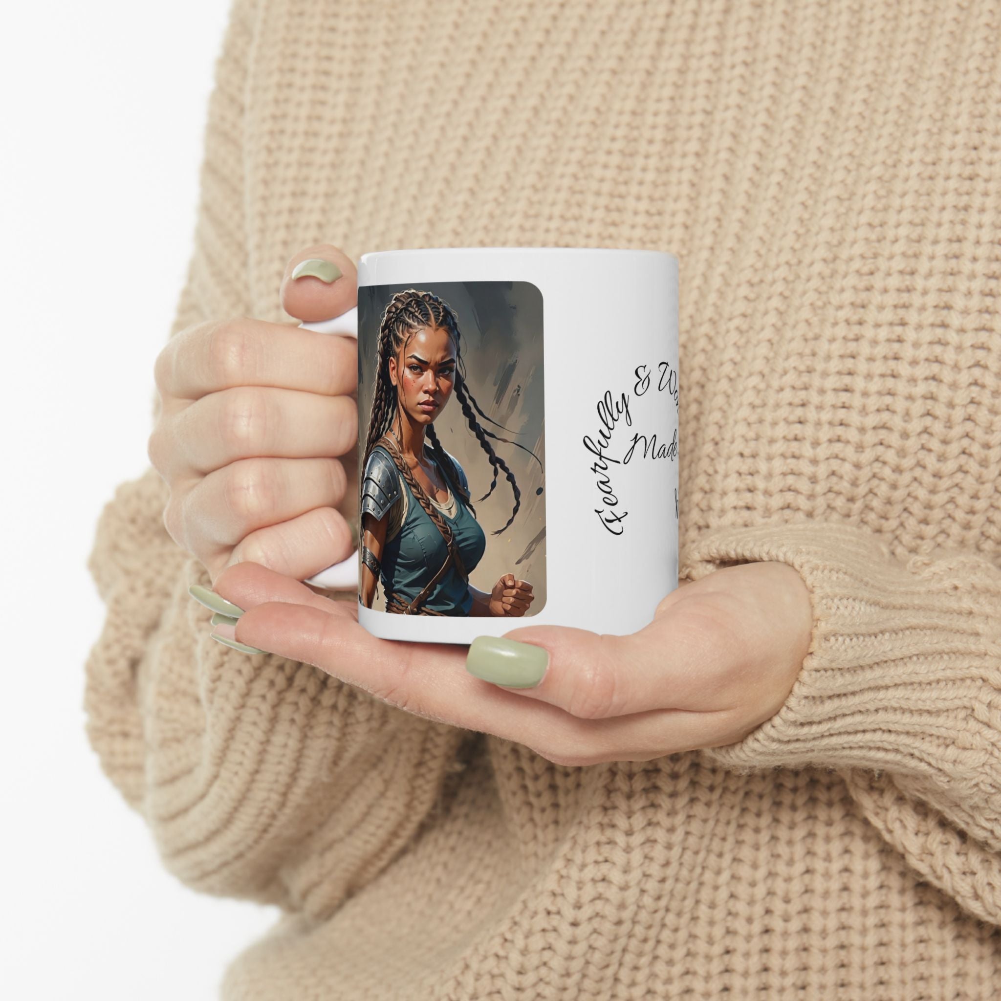 Gentle Woman of Valor #21 White Ceramic Mug - Fearfully & Wonderfully Made Tribute Cup (11oz/15oz)