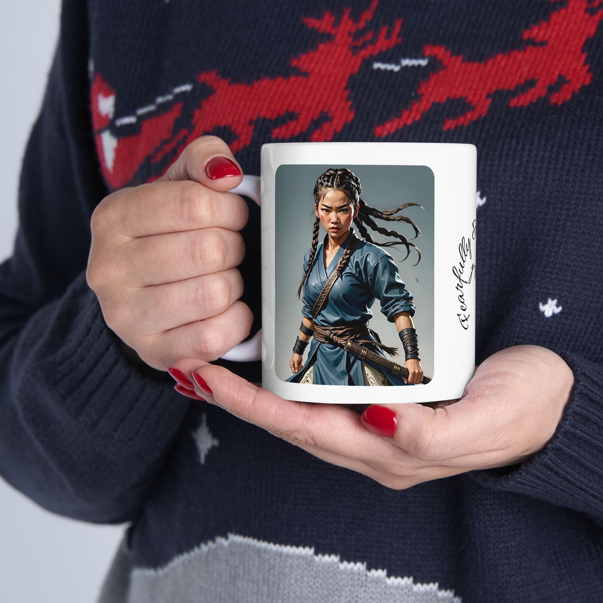 Gentle Woman of Valor #6 White Ceramic Mug - Fearfully & Wonderfully Made Tribute Cup (11oz/15oz)