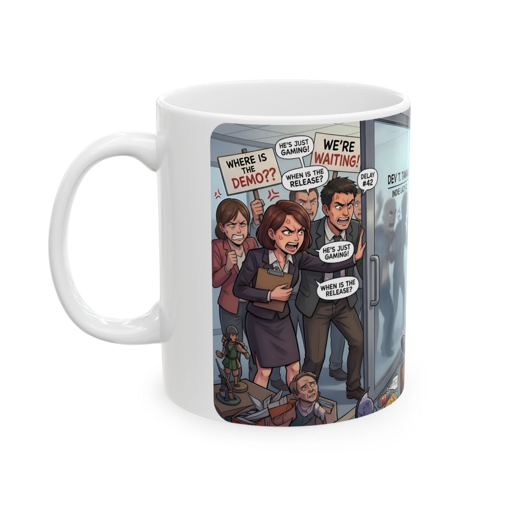 Game Dev Life White Ceramic Mug - Cozy Indie Gamer Retro ArcadeTea Cup (11oz, 15oz)