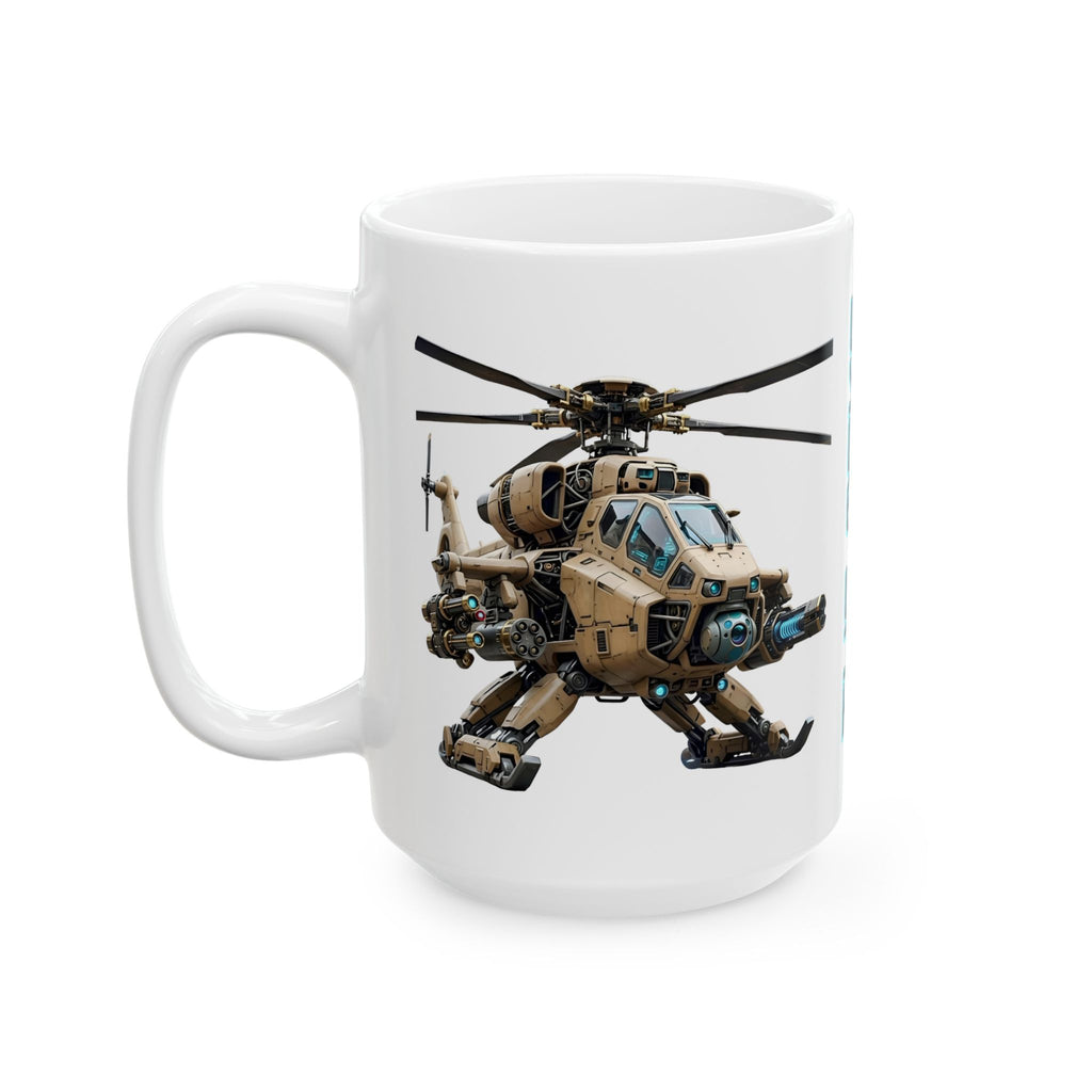 'The Meks' Sci‑Fi Mech Robot #2 White Ceramic Mug (11oz & 15oz)