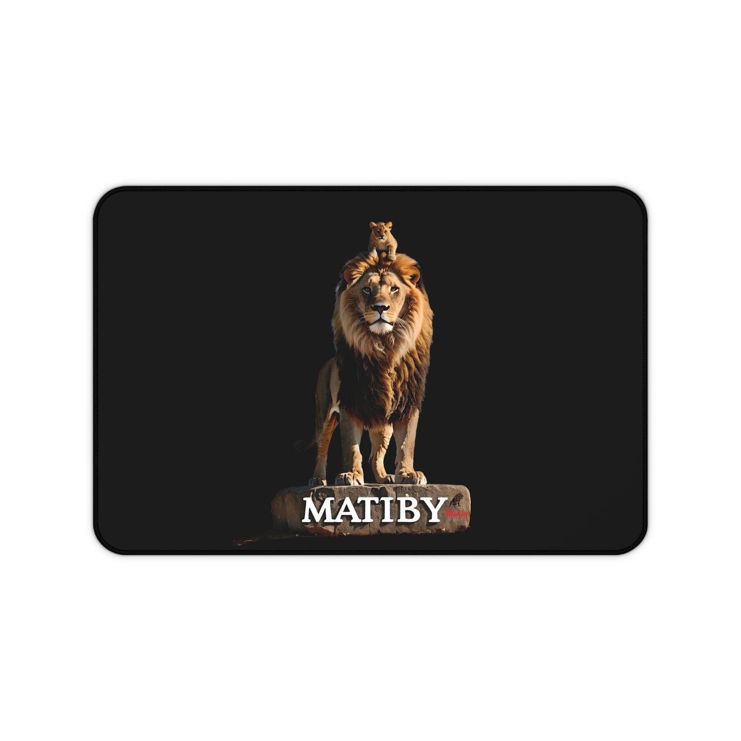 Matiby Lion Desk Mat, Black