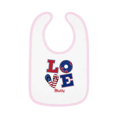 Baby Contrast Trim Jersey Bib