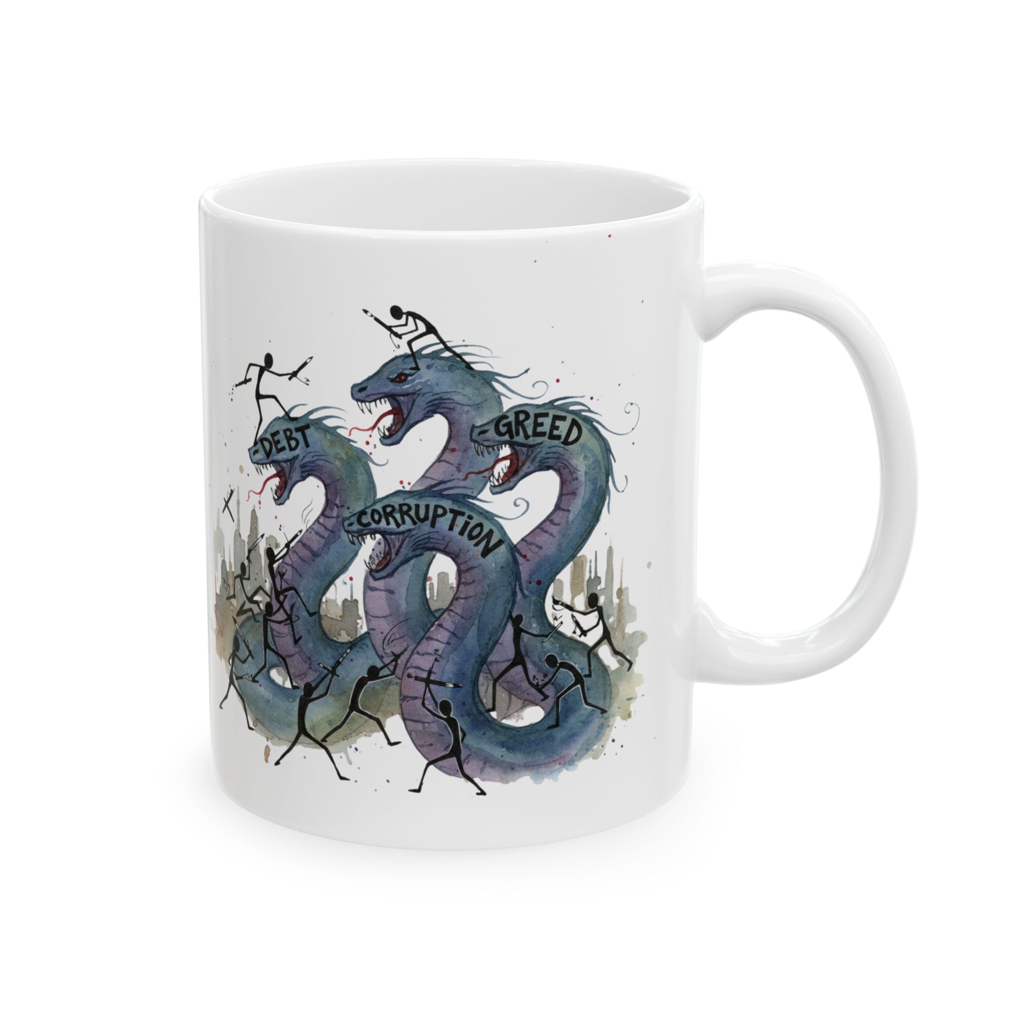 Reporting For Duty On The White Ceramic Mug — Time To Unite Against The D C G Hydra Serpents 11oz/15oz
