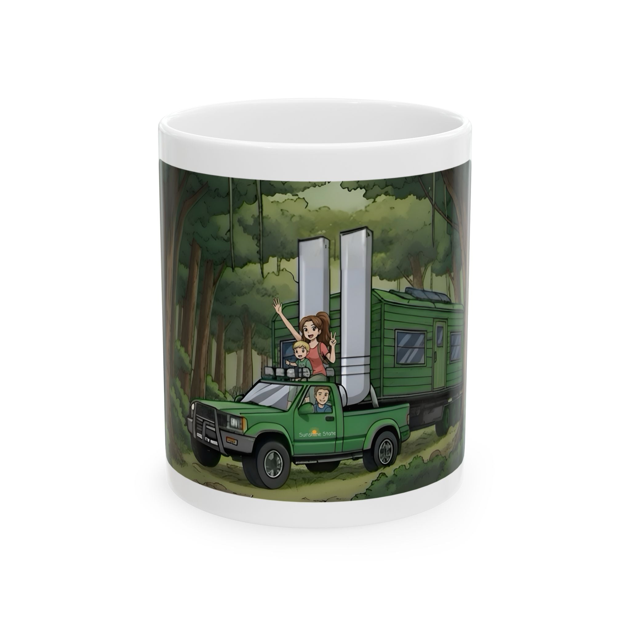 Sunshine State Pickup Trucks #4 Trailer Home White Ceramic Mug – Celebrating Companionship, Creativity & Life’s Little Wonders Cup (11oz/15oz)