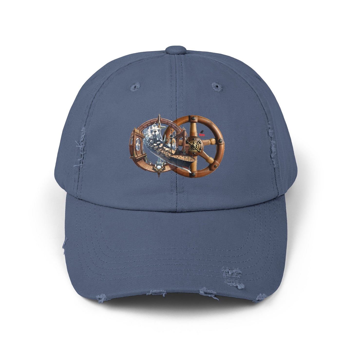 Nautical Unisex Distressed Cap