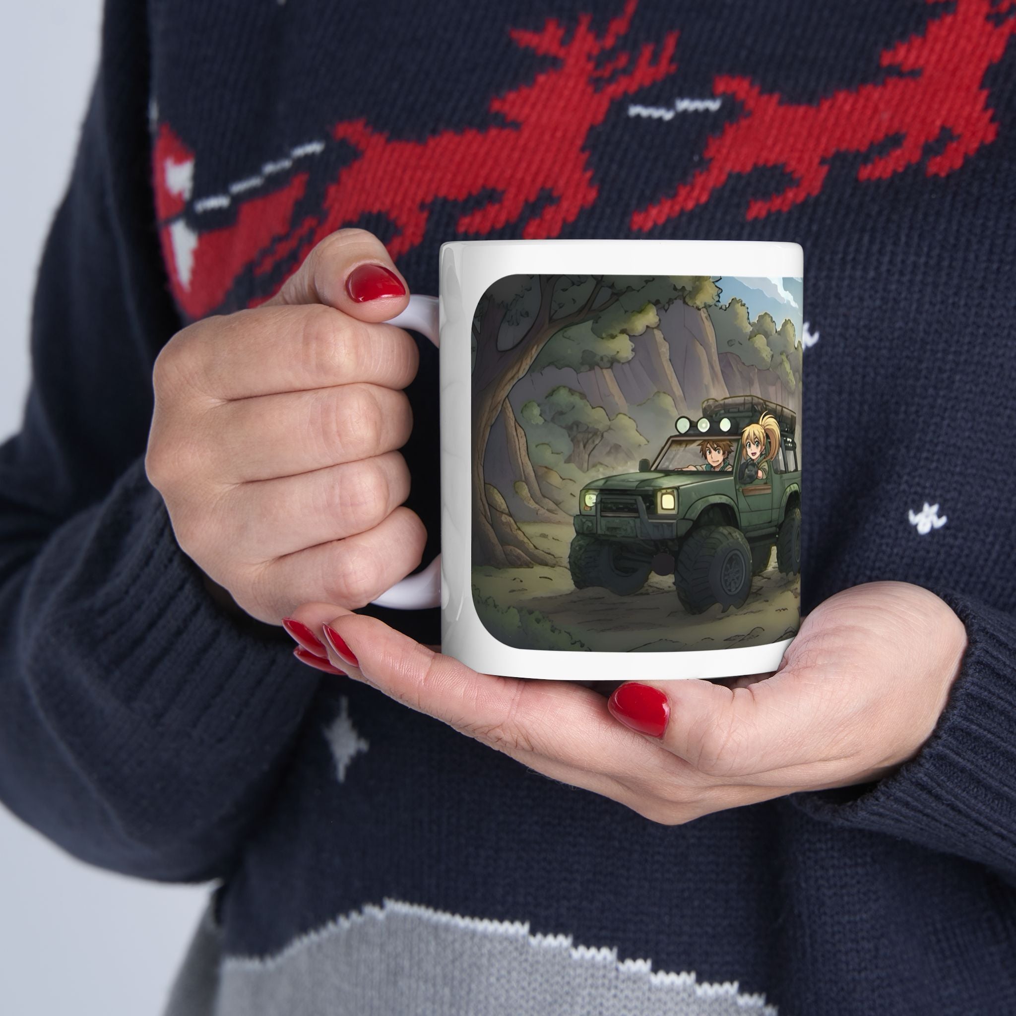 Adventure 4x4 Trucks #36, Anime Indie Game Developers On The Move White Ceramic Mug — Find Your Path To The Essentials Cup (11oz & 15oz)