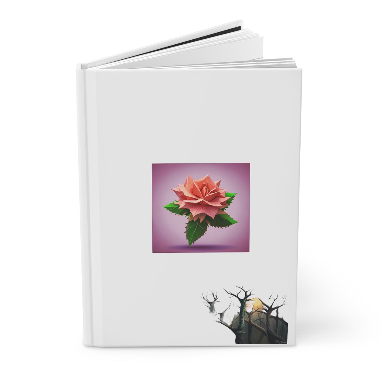 Thorn Rose Hardcover Journal Matte White