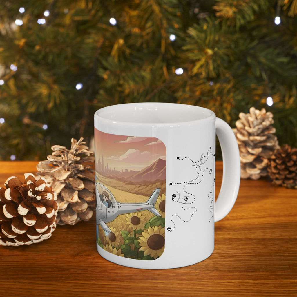 Joyful Flying Anime Cruiser White Ceramic Mug #1 – Friends, Family & Imaginative Adventures, Celebrating Companionship, Creativity & Life’s Little Wonders Cup (11oz/15oz)
