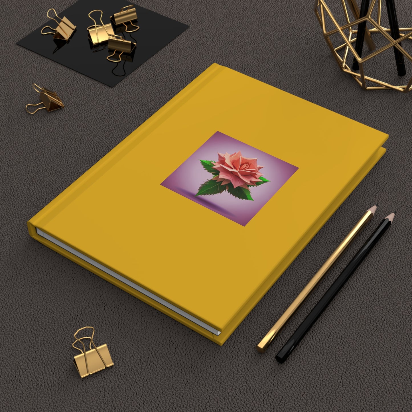 Rose Hardcover Journal Matte Yellow