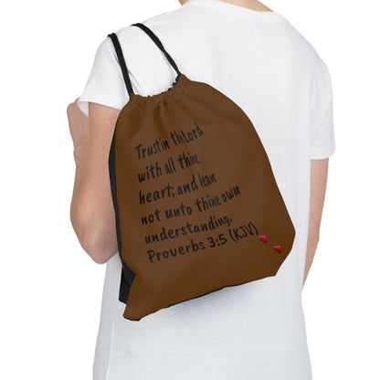 Bible Speaks Outdoor Drawstring Bag Brown