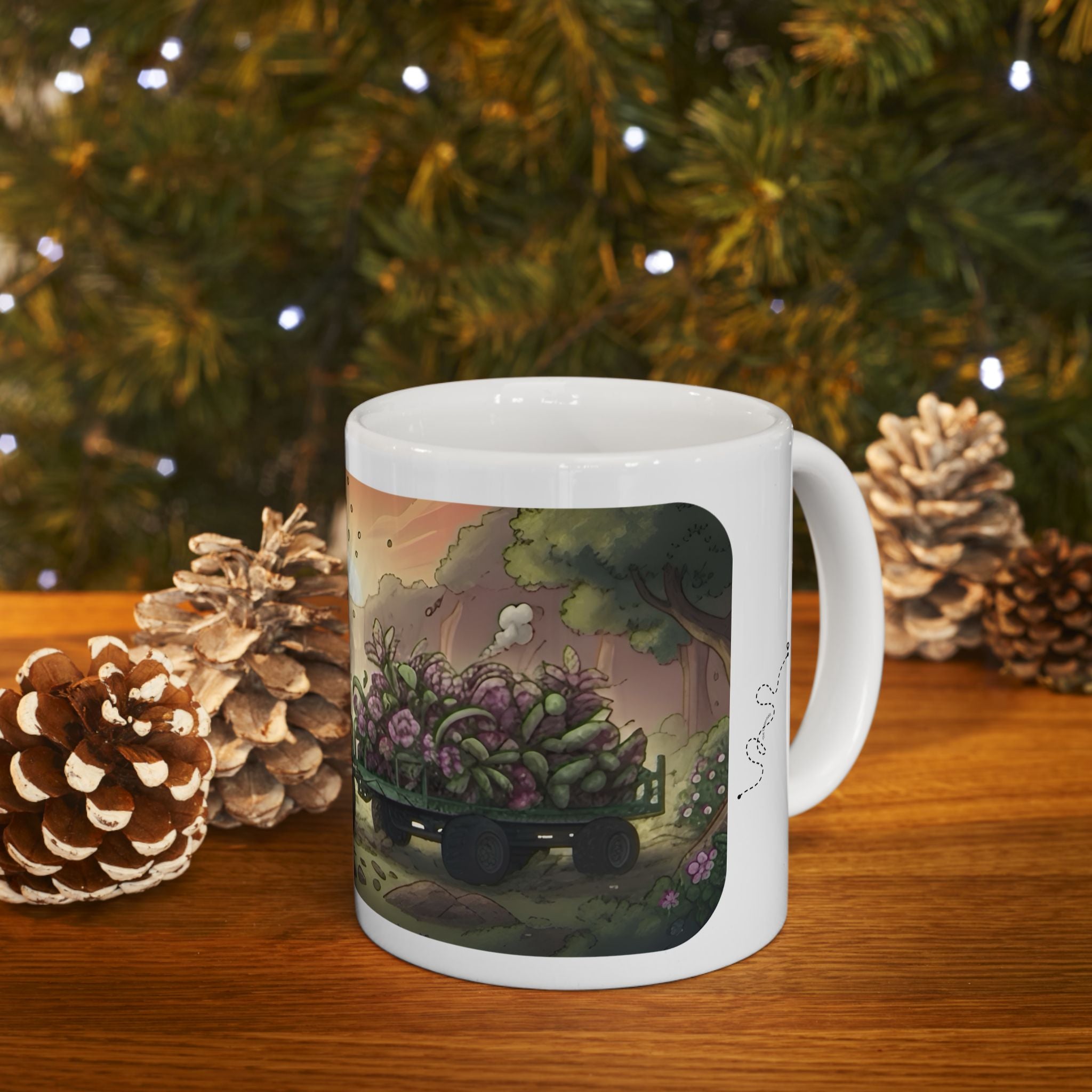 Adventure 4x4 Trucks #50, Plant Nursery Lovers White Ceramic Mug — Find Your Path To The Essentials Cup (11oz & 15oz)