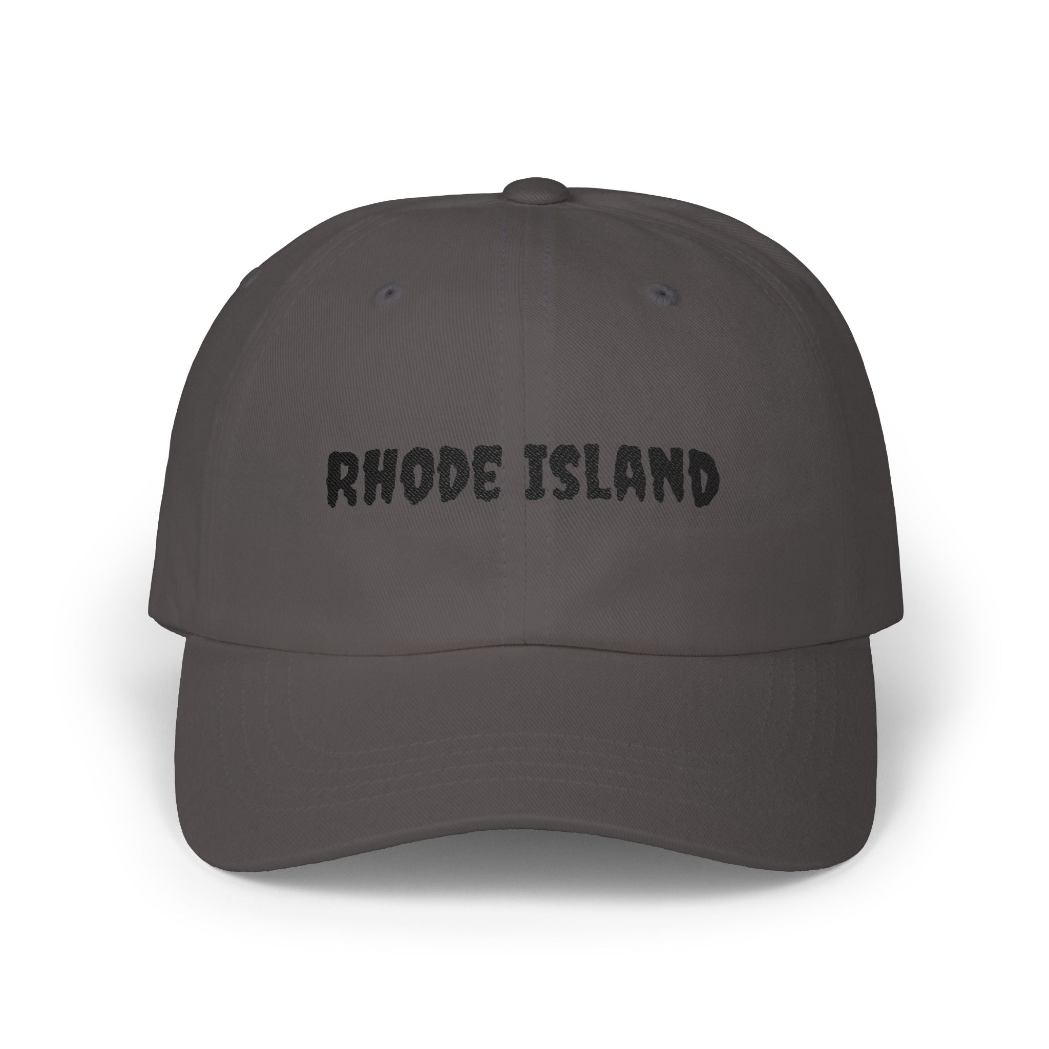 Rhode Island United States of America Black Embroidered Classic Dad Cap | RI 13th USA Baseball Hat