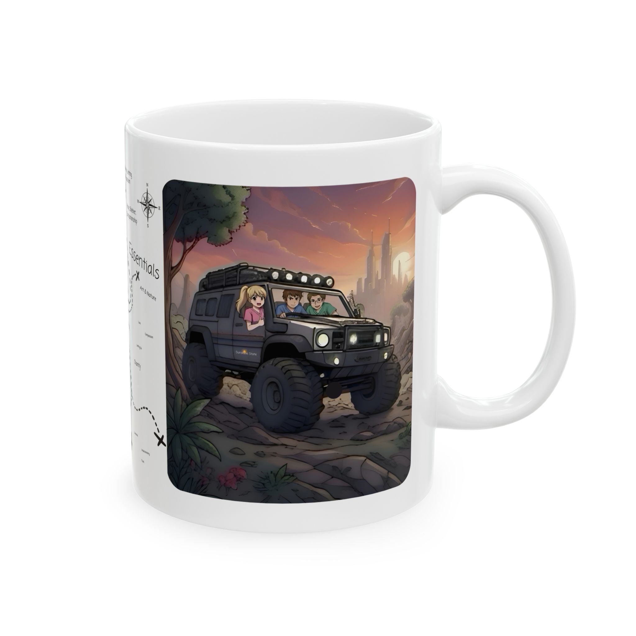 Adventure 4x4 Trucks #13, Hospital Healthcare Workers On The Go White Ceramic Mug — Find Your Path To The Essentials Cup (11oz & 15oz)