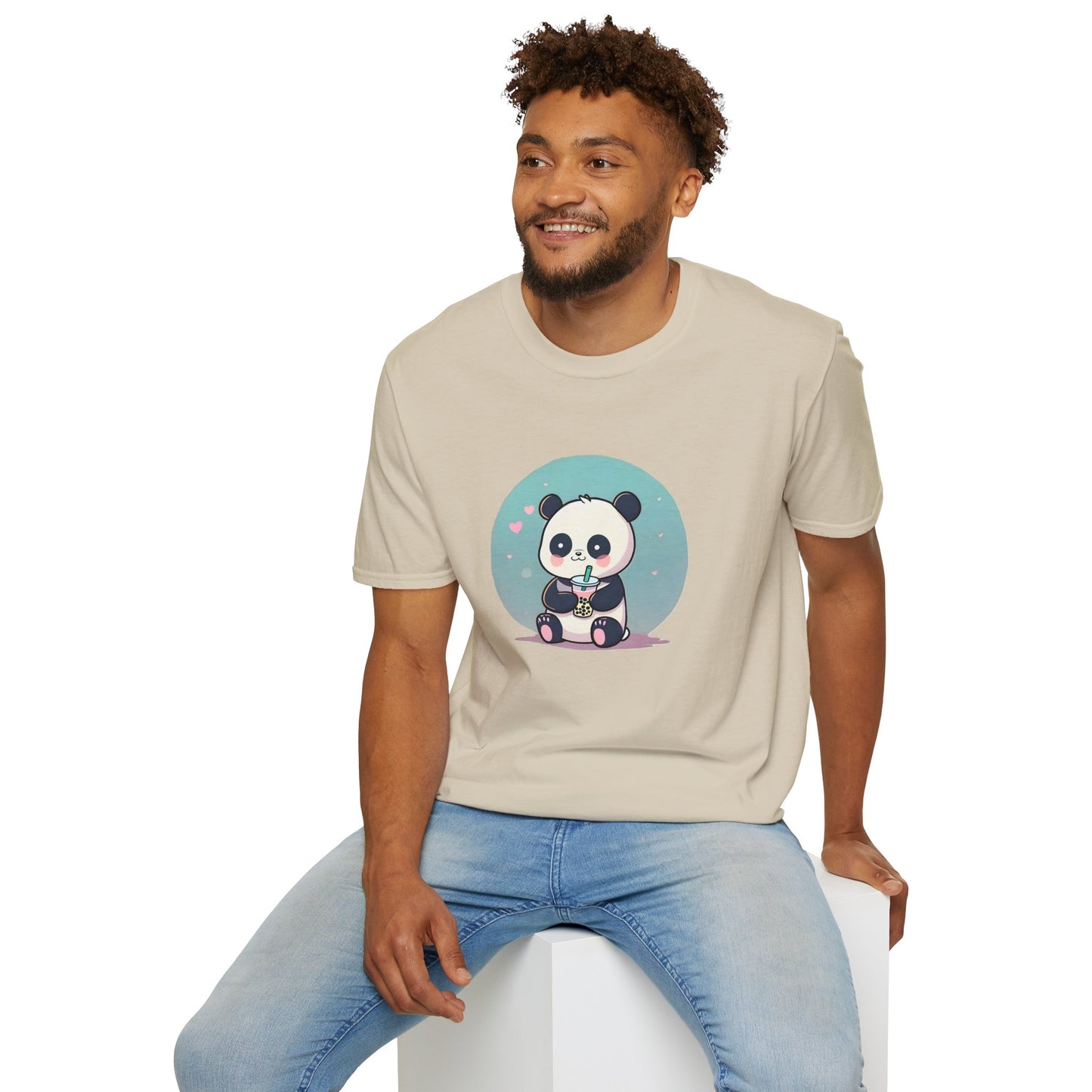 Panda With Boba Unisex Softstyle T-Shirt