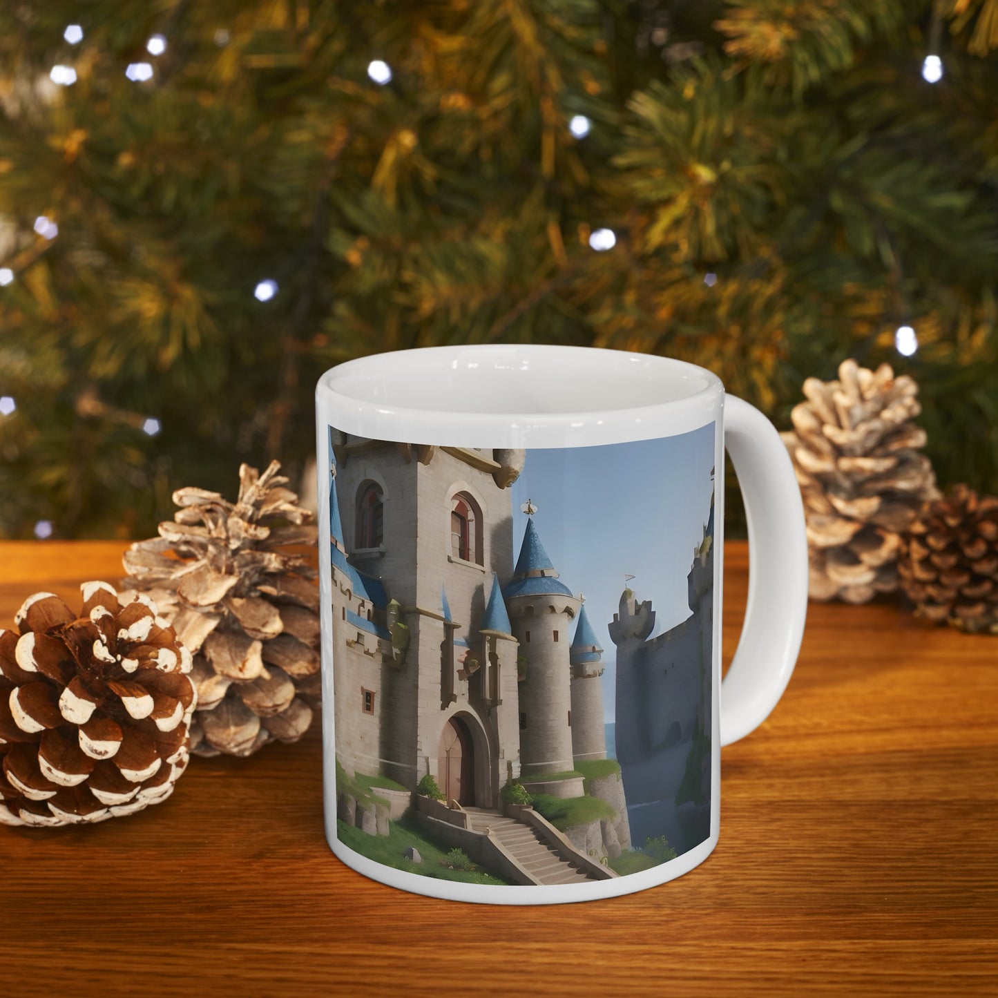 Artzy Castle Ceramic Mug, 11oz