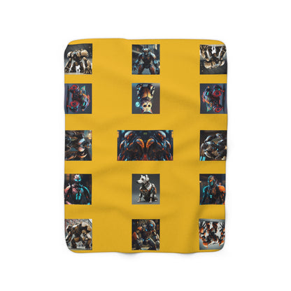 Matiby MEK Yellow Sherpa Fleece Blanket