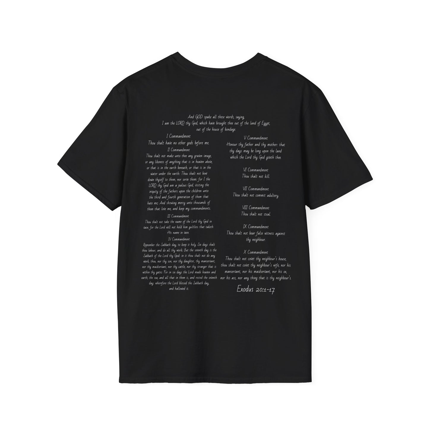 Bible Speaks Ten Commandments Unisex Softstyle T-Shirt