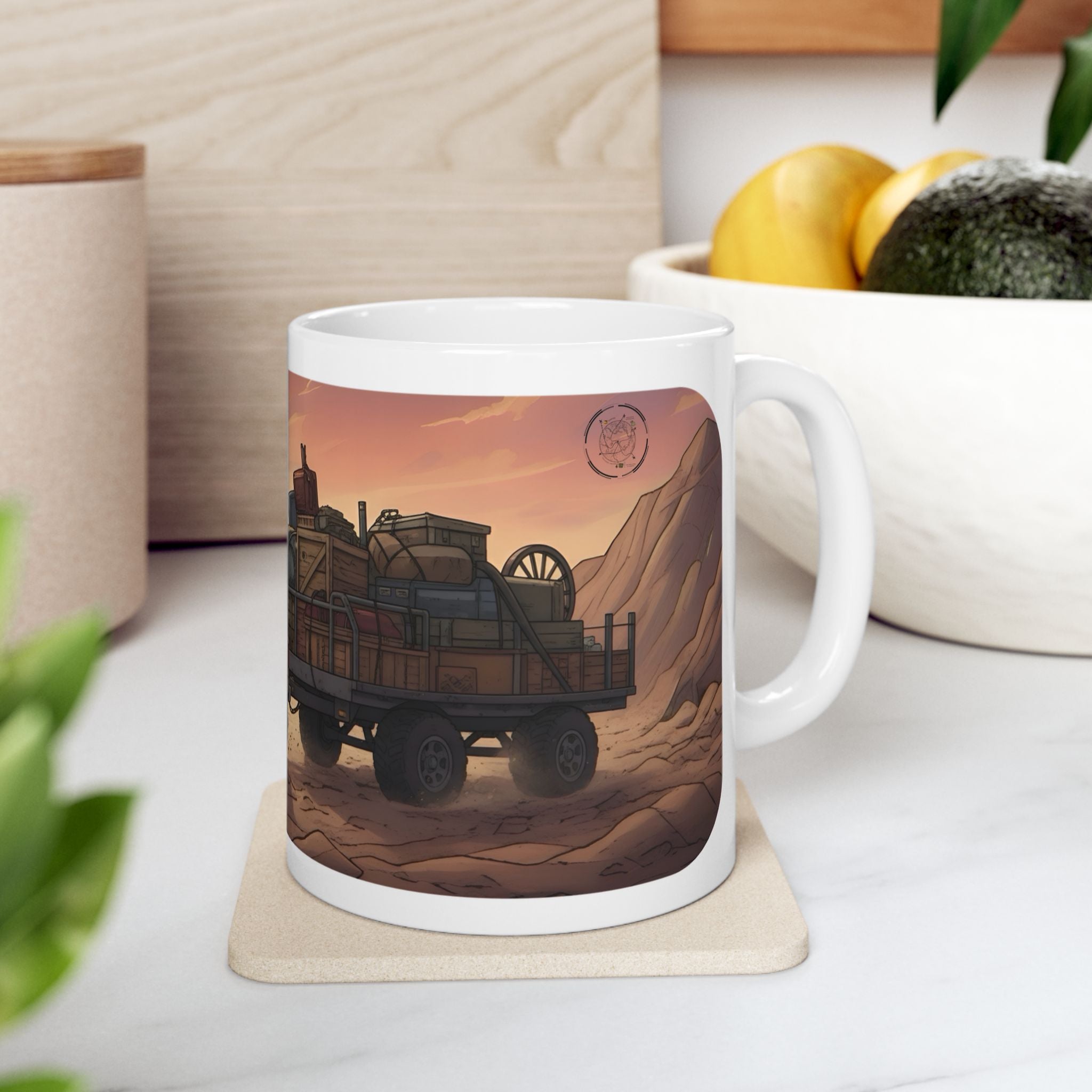Adventure 4x4 Trucks #20, Wrangler Cowboy Ranchers On The Go White Ceramic Mug — Find Your Path To The Essentials Cup (11oz & 15oz)