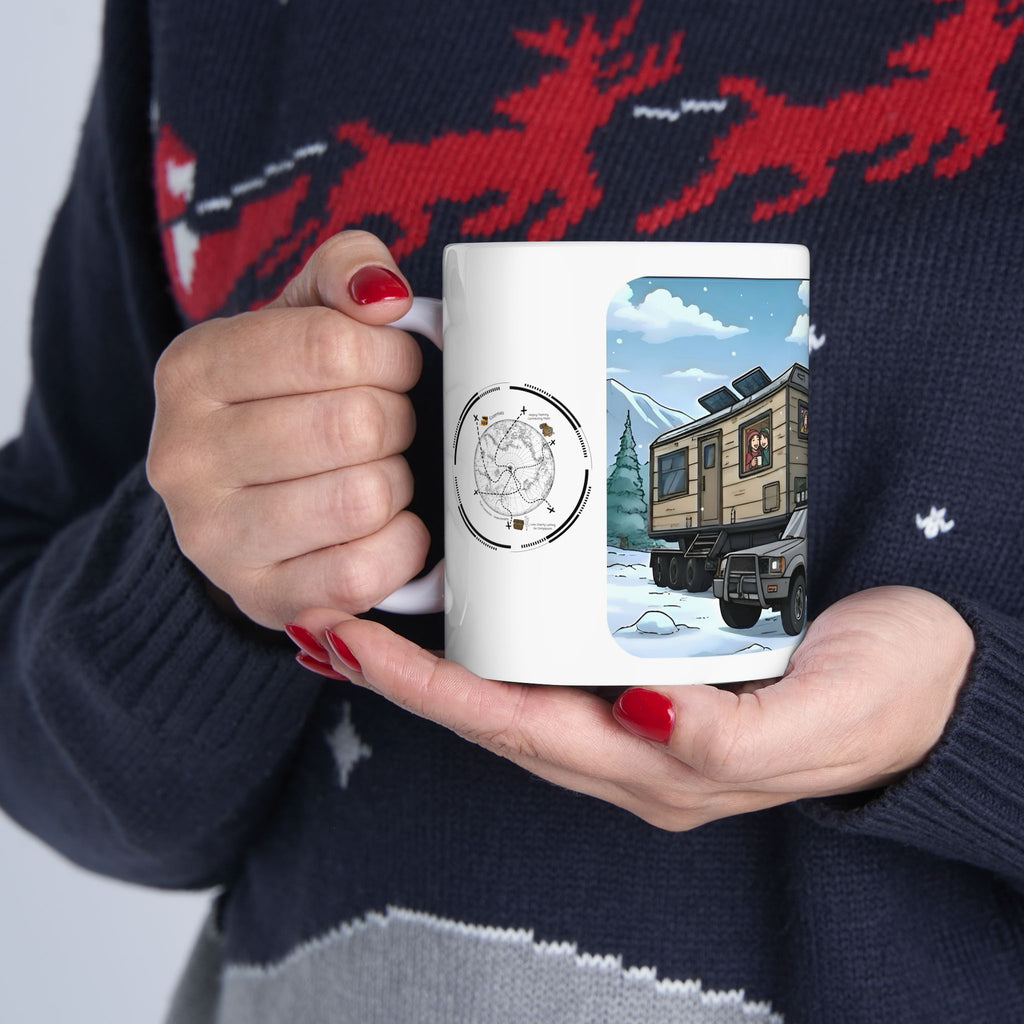 Sunshine State Pickup Trucks #14, Hauling Family Trailer White Ceramic Mug – Celebrating Companionship, Creativity & Life’s Little Wonders Cup (11oz/15oz)