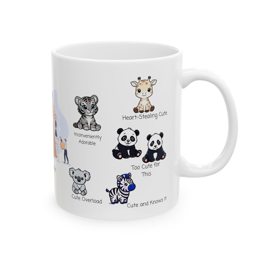 The Boutique Boss White Ceramic Mug — Adorable Cute Overload Cup (11oz/15oz)