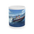 Adrenaline Boat Race #3 for Friends & Couples White Ceramic Mug — Anime Speedboat Treasure Map Cup (11oz/15oz)