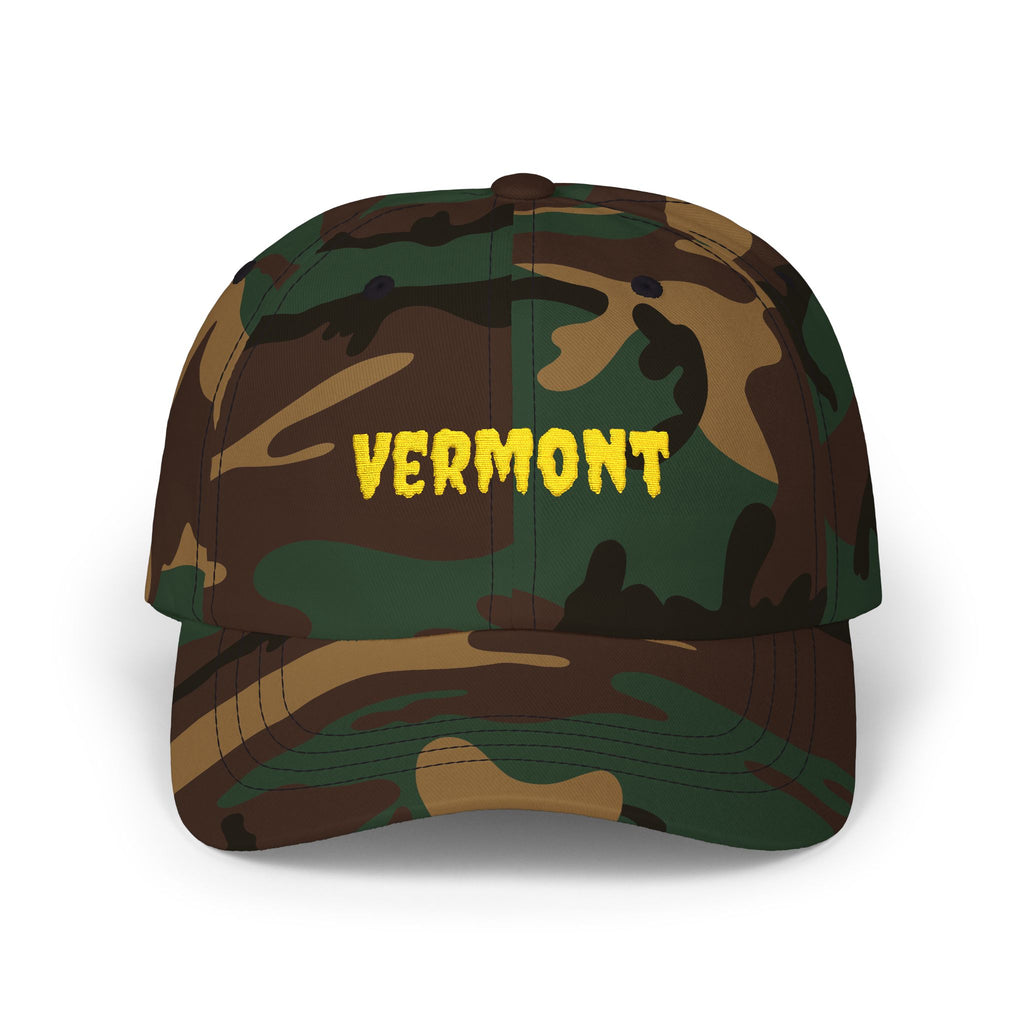 Vermont United States of America Gold Embroidered Classic Dad Cap | VT 14th USA Baseball Hat